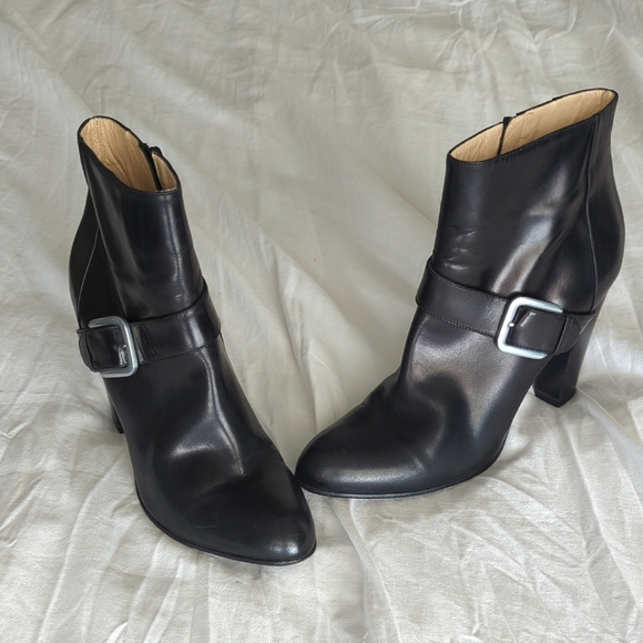Cole Haan Shoes - Cole Haan Black Leather Ankle Boots with Buckle